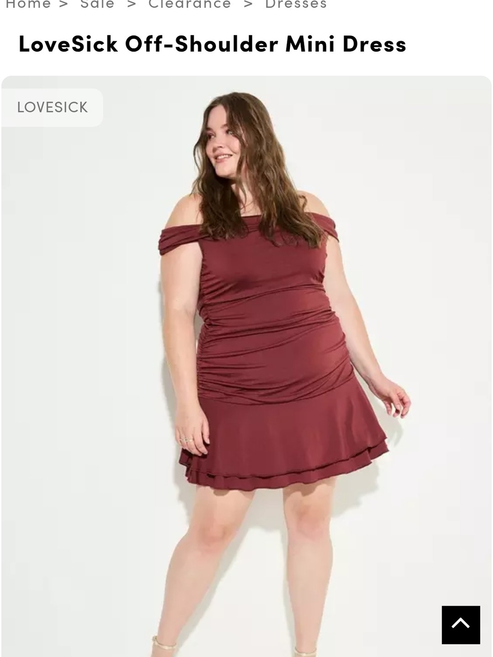 Lovesick Off-Shoulder Mini Dress in Burgundy